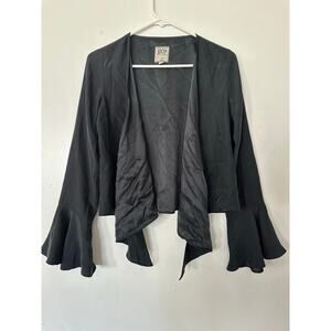🖤 NWOT Go By GoSilk 100% Silk Tie-Front Crop Jacket XS 🖤